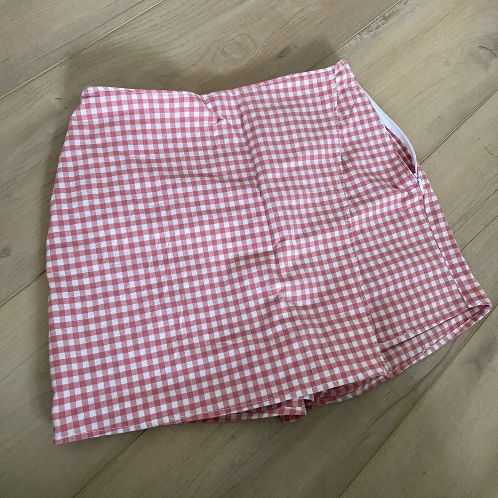 Hollister | pink Gingham skort